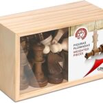 Figuras Plomadas y Caja de Madera